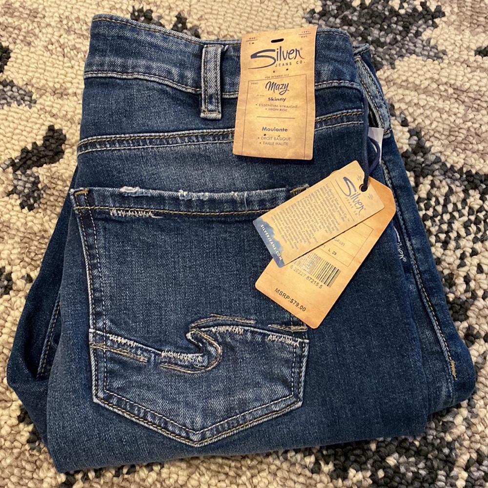 Silver Mazy Skinny Jeans